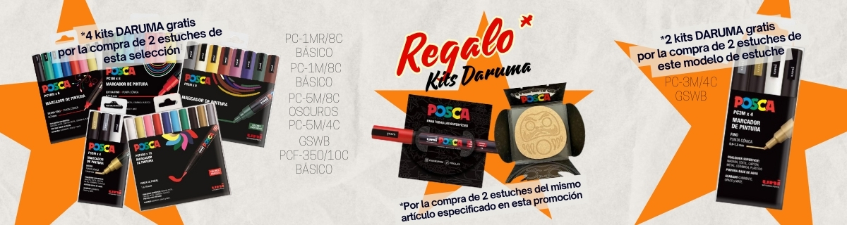 Promo regalo kit DARUMA por compra de estuches POSCA